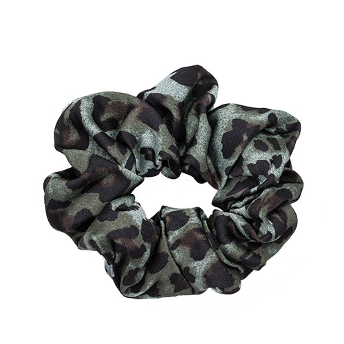 Scrunchie, leopardgrå/grønn