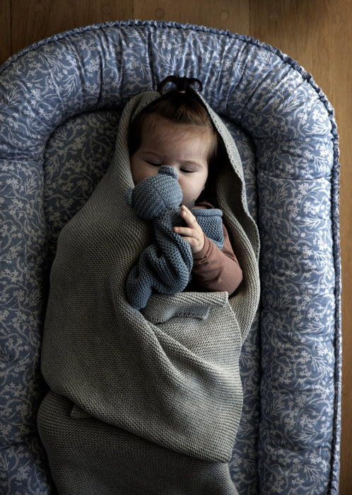 Babynest - Strandtrykk blå