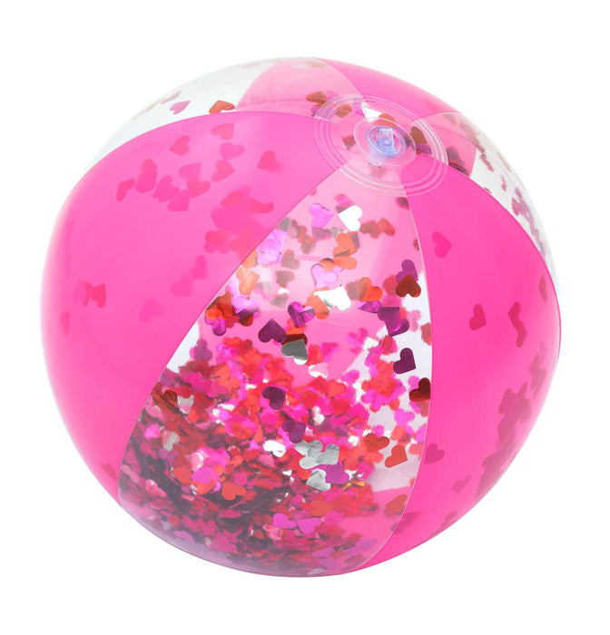 Badeball, rosa med glitter