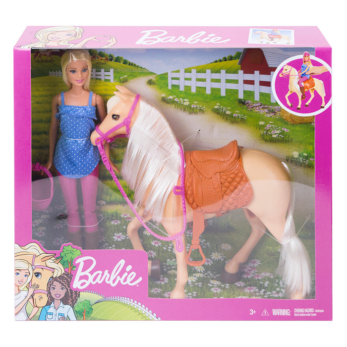 Barbie dukke og hest