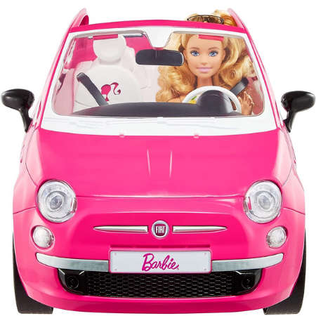 Barbie Fiat 500 med dukke - Rosa