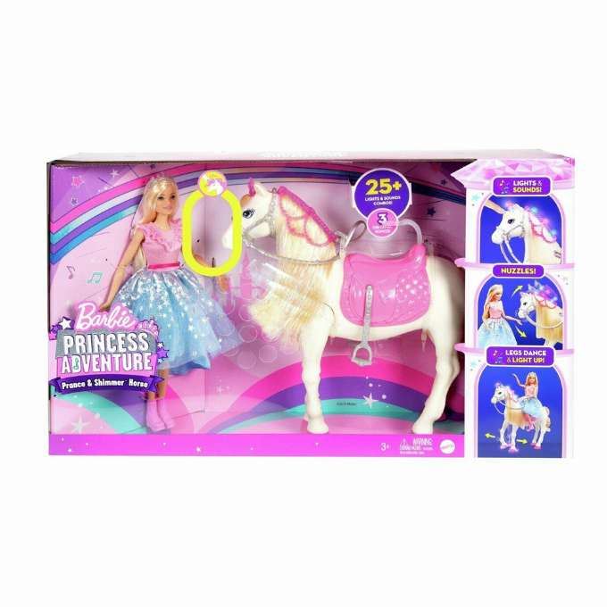 Barbie Princess Adventure-dukke og Prance and Shimmer-hest