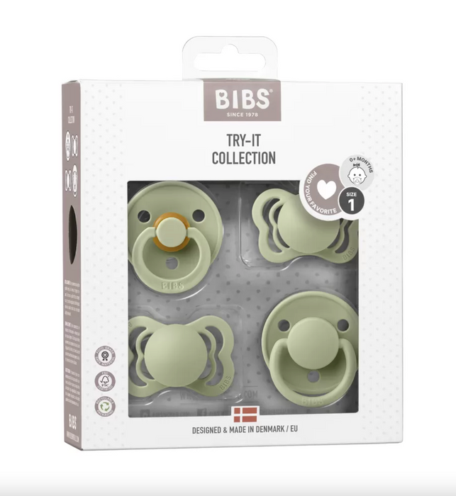 BIBS Try-it samling 4 pk. - Sage (størrelse 1)