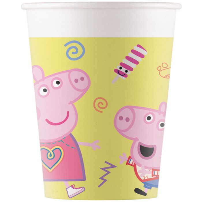 Peppa Gris engangskopper - 8 stk