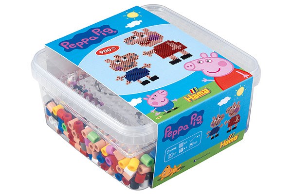 Maxi Peppa Gris perler og stiftplate i bøtte