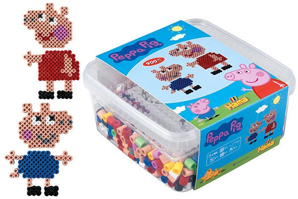 Maxi Peppa Gris perler og stiftplate i bøtte