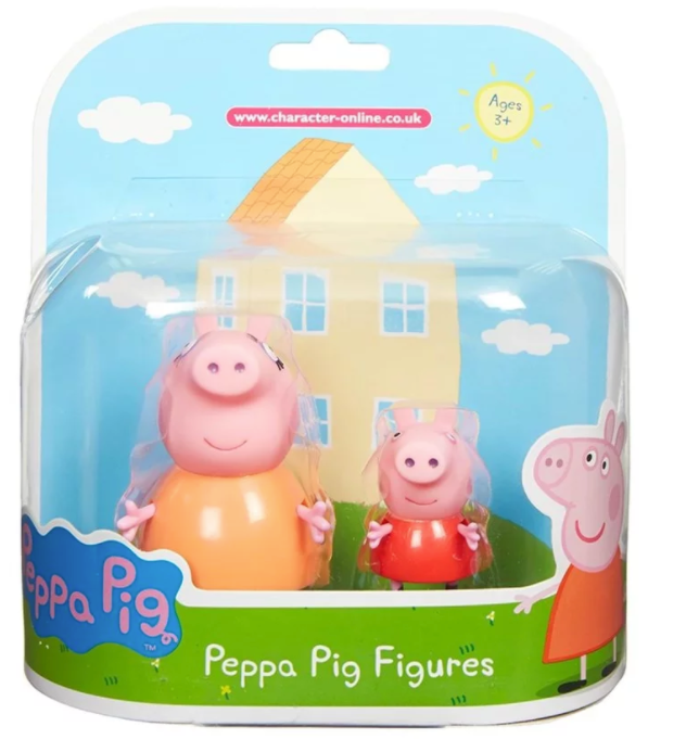 Peppa gris figurer, barn og grisemor