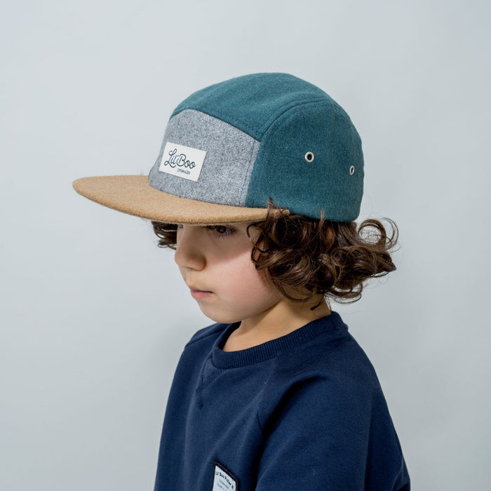 Cap, blokkull 5-panel - Grønn (Størrelse M, 1,5-3 år)