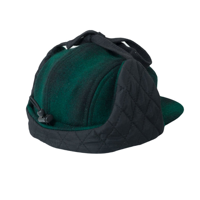 Cap, Ull 5-panel med ører - Grønn / Svart (Størrelse L, 4-7 år)