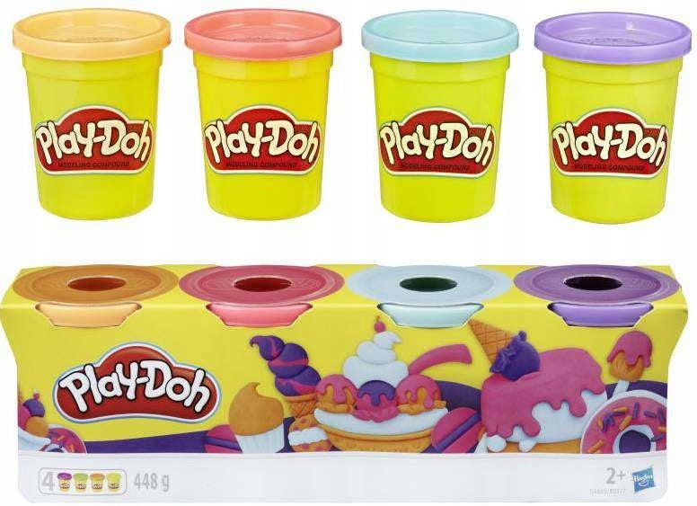 Play-Doh, 4 bøtter - Pastell blanding