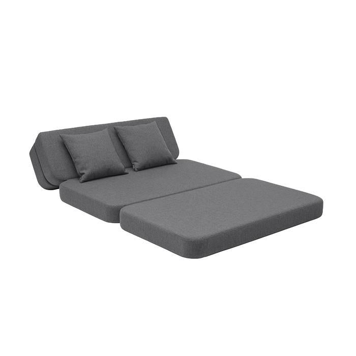 Sammenleggbar sofa XL, blågrå m. grå