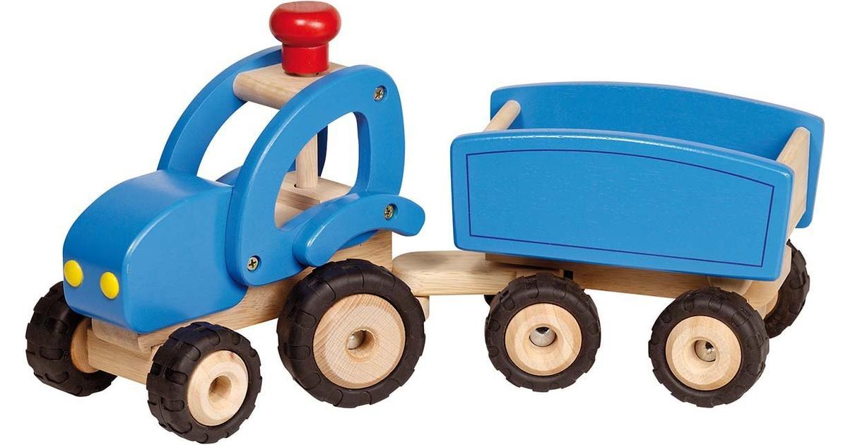 Traktor med henger - blå