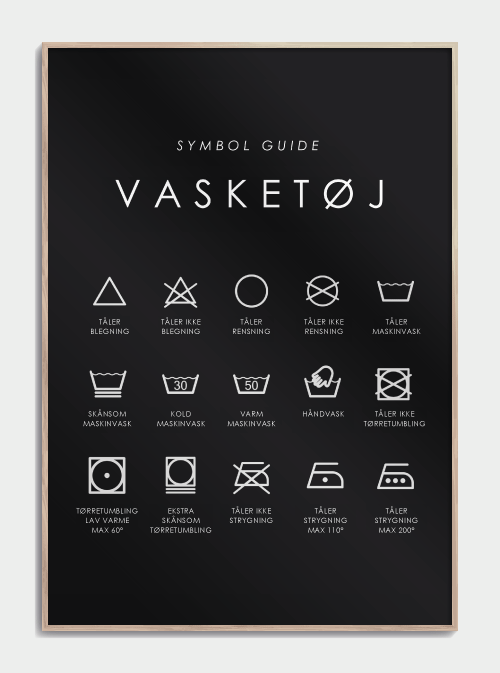 Vaskeguideplakat – Symbolguide, M (50x70, B2)